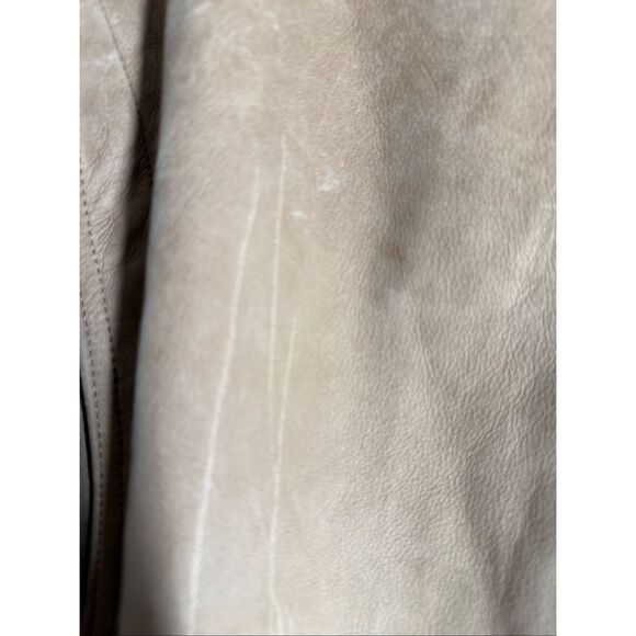 Rare Vintage Green Fields Men’s Leather Bomber Jacket Size L Lined Tan Brown - Picture 5 of 14